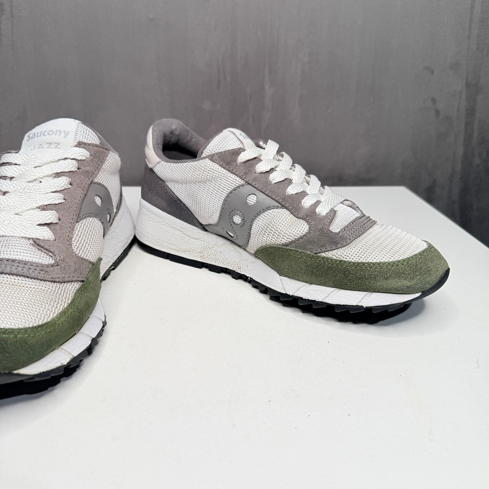 Saucony Jazz Sneakers Women 9 Grey Green Retro Suede Mesh Running Shoes - Picture 5 of 9